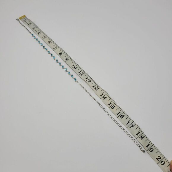 Aquamarine Rhinestone Choker Collar Necklace Formal Cocktail Princess Glam - Picture 5 of 9